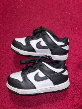 Nike Black and White Kids Sneakers with Swoosh